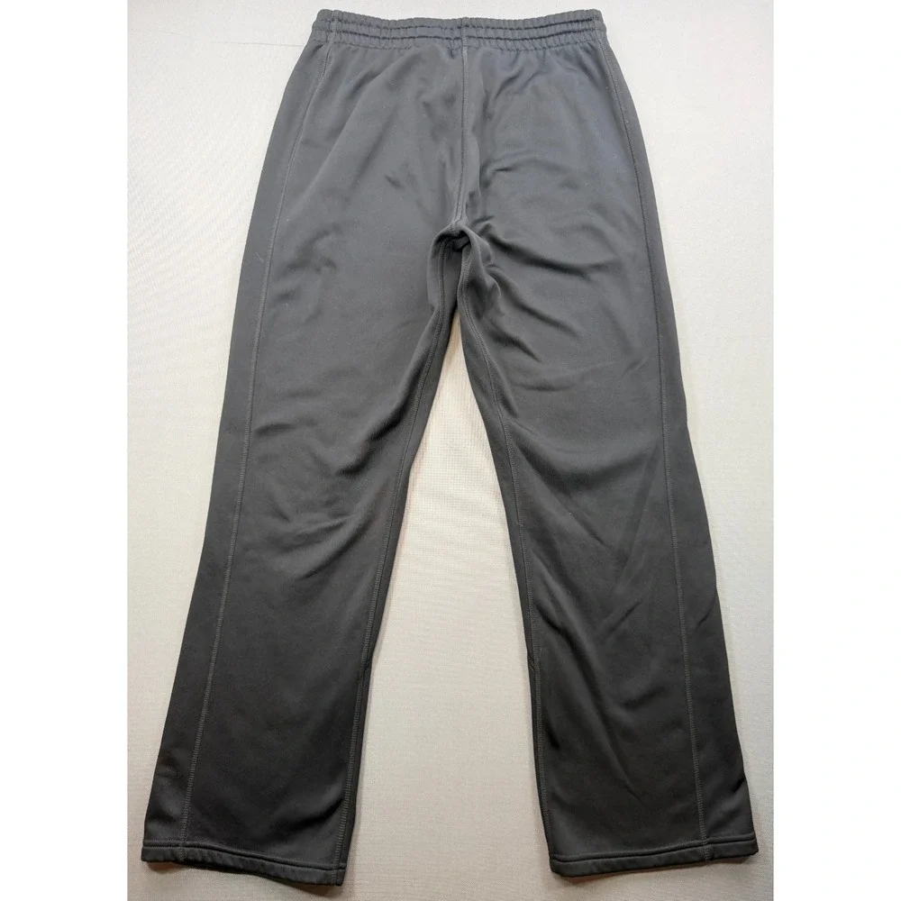 Nike Fleece Straight Leg Track Pants Black Drawstring Swoosh | Men's Small